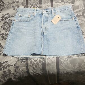 Levis ICON cut Off Denim Skirt Size 30/ Size 10 New With Tags!